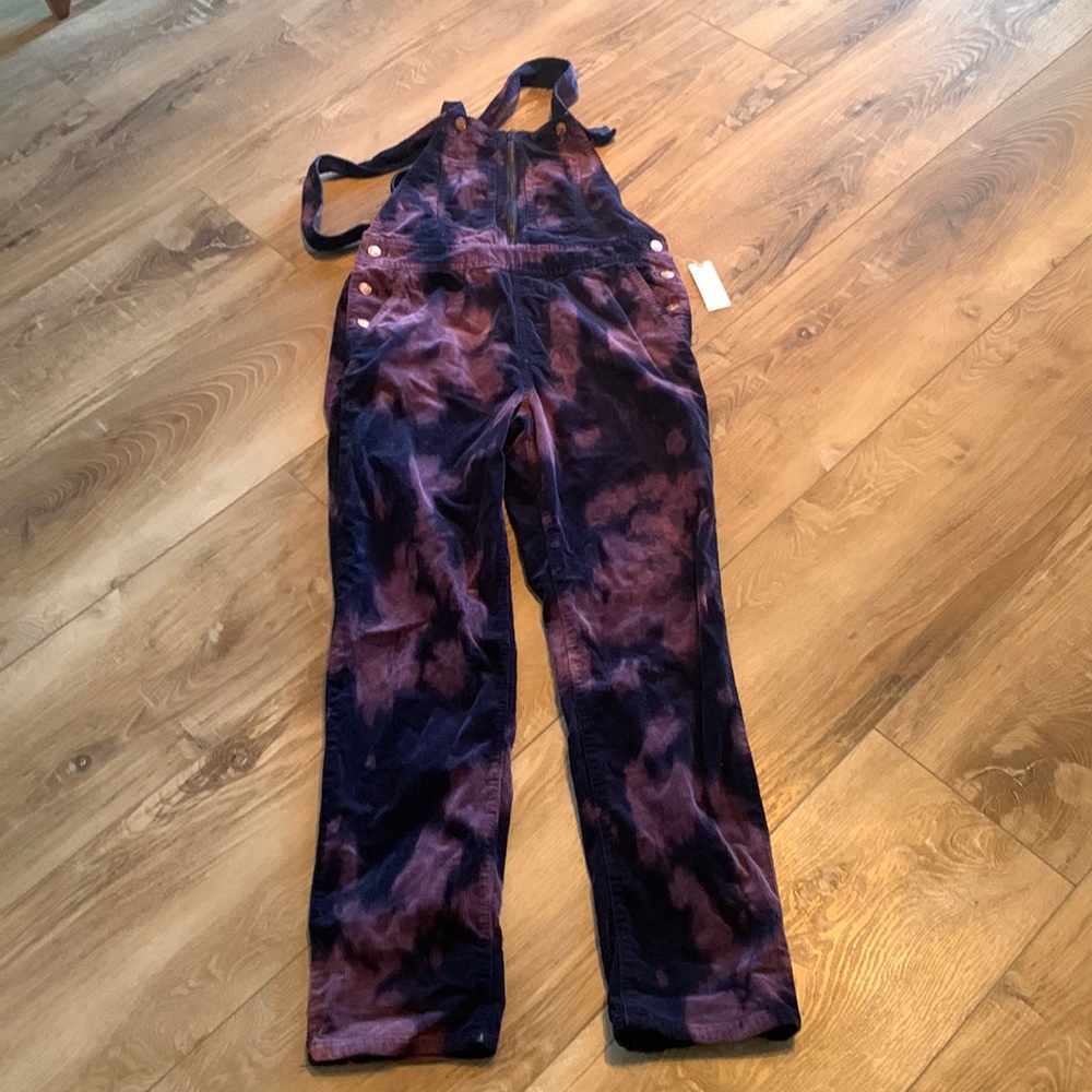Tie dye purple overalls from Anthropologie!